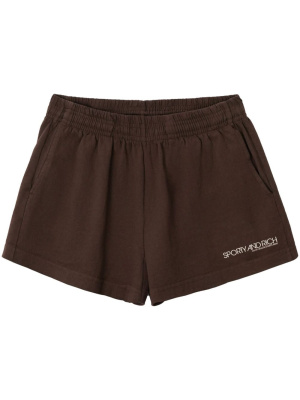 

Logo-print cotton shorts, Sporty & Rich Logo-print cotton shorts