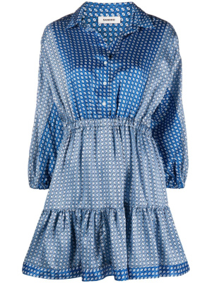 

Graphic-print satin mini dress, SANDRO Graphic-print satin mini dress