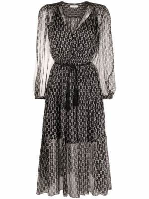 

Floral-print tiered dress, SANDRO Floral-print tiered dress
