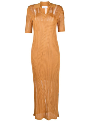 

Ribbed-knit V-neck dress, Calvin Klein Ribbed-knit V-neck dress