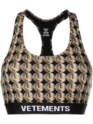 

Logo-print racerback sports bra, VETEMENTS Logo-print racerback sports bra