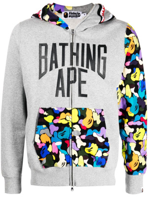 

Logo-print zip-up cotton hoodie, A BATHING APE® Logo-print zip-up cotton hoodie