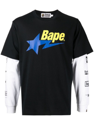 

BAPE STA layered long-sleeve T-shirt, A BATHING APE® BAPE STA layered long-sleeve T-shirt