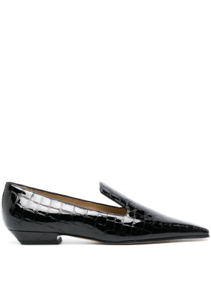 

Marfa crocodile-effect leather loafers, KHAITE Marfa crocodile-effect leather loafers