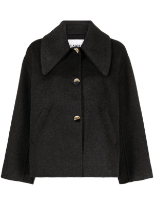 

Oversized pointed-collar wool jacket, GANNI Oversized pointed-collar wool jacket