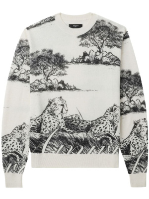 

Graphic-print wool jumper, AMIRI Graphic-print wool jumper