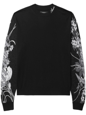

Logo-embroidered jacquard jumper, AMIRI Logo-embroidered jacquard jumper