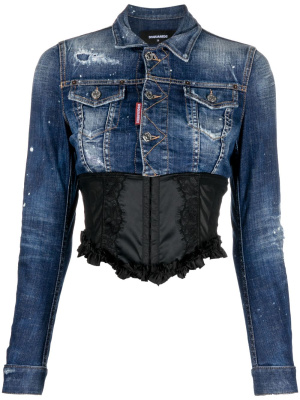 

Long-sleeve bodice denim jacket, Dsquared2 Long-sleeve bodice denim jacket