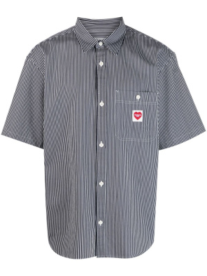 

Logo-patch striped cotton shirt, Carhartt WIP Logo-patch striped cotton shirt