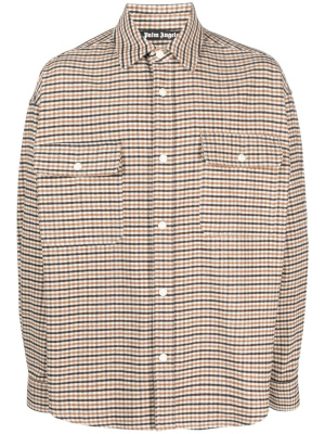 

Plaid-checked button-up shirt, Palm Angels Plaid-checked button-up shirt