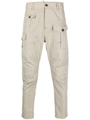 

Paint splatter-print cargo trousers, Dsquared2 Paint splatter-print cargo trousers