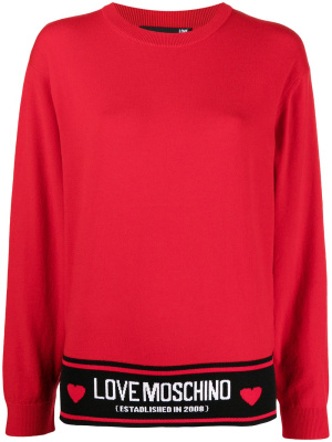 

Fine intarsia logo knit jumper, Love Moschino Fine intarsia logo knit jumper
