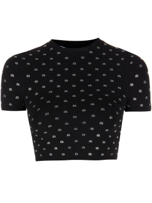 

Crystal-logo cropped top, Alexander Wang Crystal-logo cropped top