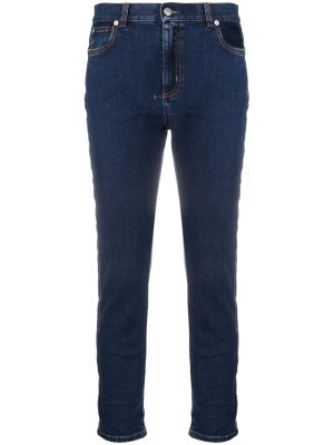 

Side-stripe slim-fit jeans, Alexander McQueen Side-stripe slim-fit jeans