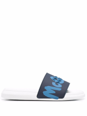 

Embossed-logo slides, Alexander McQueen Embossed-logo slides