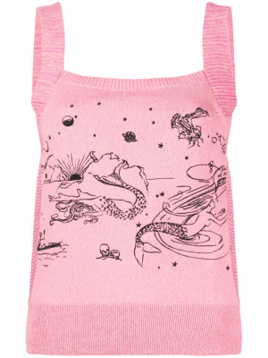 

Mermaid-print knitted top, PS Paul Smith Mermaid-print knitted top