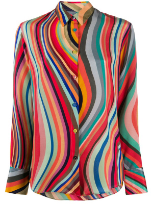 

Swirl-print silk shirt, PS Paul Smith Swirl-print silk shirt