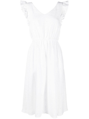 

Embroidery-detail ruffled dress, PS Paul Smith Embroidery-detail ruffled dress