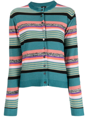 

Stripe-print organic-cotton cardigan, PS Paul Smith Stripe-print organic-cotton cardigan
