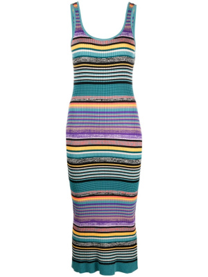 

Horizontal-stripe ribbed dress, PS Paul Smith Horizontal-stripe ribbed dress