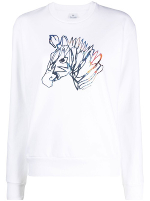 

Zebra-print organic cotton sweatshirt, PS Paul Smith Zebra-print organic cotton sweatshirt