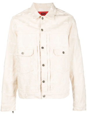 

Logo-embroidered denim jacket, 424 Logo-embroidered denim jacket
