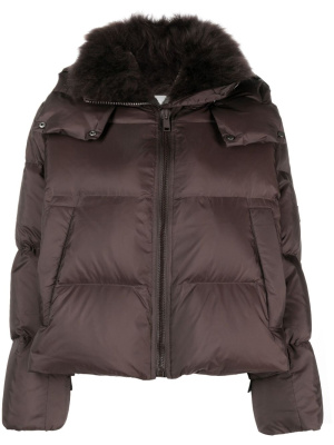 

Hooded quilted down jacket, Yves Salomon Hooded quilted down jacket