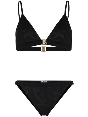 

Chain print triangle bikini, Balmain Chain print triangle bikini