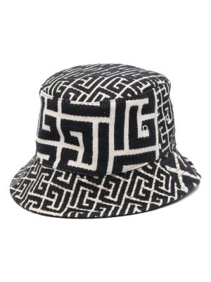 

Monogram-print bucket hat, Balmain Monogram-print bucket hat
