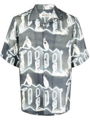 

Linen monogram-pattern shirt, MISBHV Linen monogram-pattern shirt