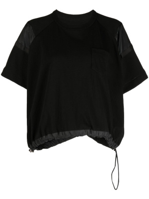 

Drawstring-hem crew-neck T-shirt, Sacai Drawstring-hem crew-neck T-shirt