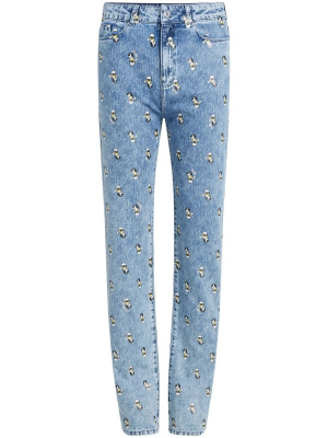 

X Disney printed mid-rise straight jeans, Karl Lagerfeld X Disney printed mid-rise straight jeans