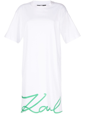 

Embroidered-logo cotton dress, Karl Lagerfeld Embroidered-logo cotton dress