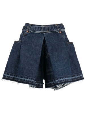 

Frayed-edge denim shorts, Sacai Frayed-edge denim shorts