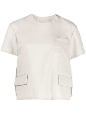 

Pleat-detail short-sleeve T-shirt, Sacai Pleat-detail short-sleeve T-shirt