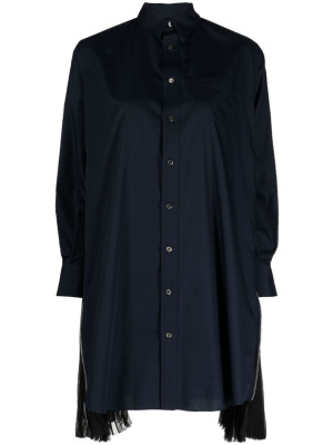 

Zip-detail mini shirtdress, Sacai Zip-detail mini shirtdress