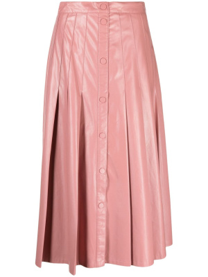 

Faux-leather pleated midi skirt, TWINSET Faux-leather pleated midi skirt