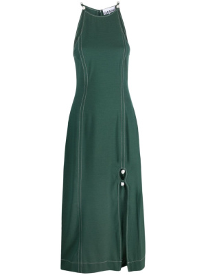 

Bead-detail sleeveless midi dress, GANNI Bead-detail sleeveless midi dress