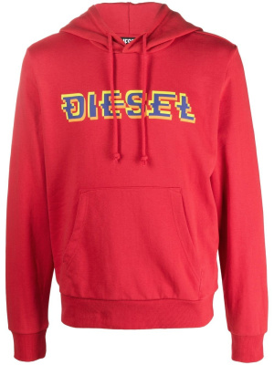

Logo-print drawstring hoodie, Diesel Logo-print drawstring hoodie
