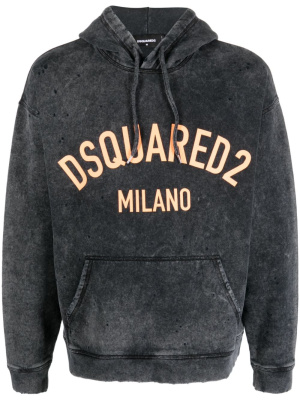 

Logo-print jersey-knit hoodie, Dsquared2 Logo-print jersey-knit hoodie