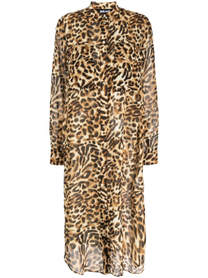 

Leopard-print long-sleeve dress, Just Cavalli Leopard-print long-sleeve dress