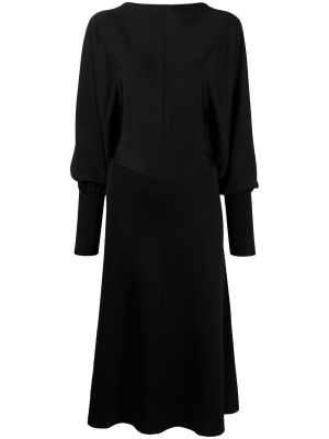 

Puff-sleeve mid-length dress, Victoria Beckham Puff-sleeve mid-length dress
