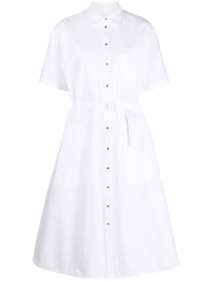 

Belted-waist flared shirt dress, Moncler Belted-waist flared shirt dress