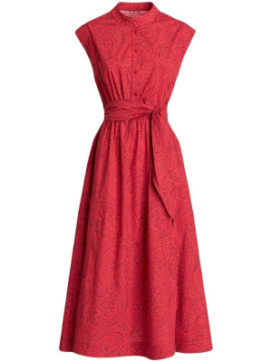 

Paisley-print belted midi dress, ETRO Paisley-print belted midi dress