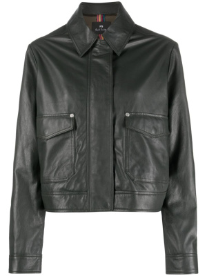 

Classic-collar leather jacket, PS Paul Smith Classic-collar leather jacket