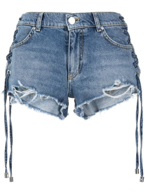 

Lace-up denim shorts, PINKO Lace-up denim shorts
