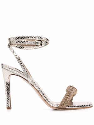 

Snake-texture metallic stiletto sandals, PINKO Snake-texture metallic stiletto sandals