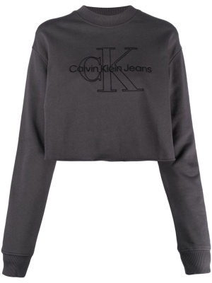 

Monogram-embroidered cropped sweatshirt, Calvin Klein Jeans Monogram-embroidered cropped sweatshirt