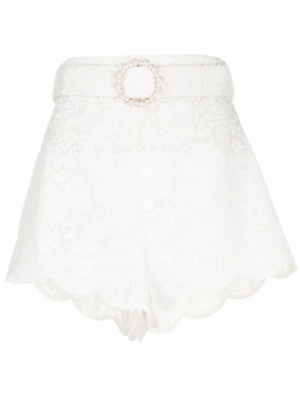 

Floral-lace high-waisted shorts, ZIMMERMANN Floral-lace high-waisted shorts