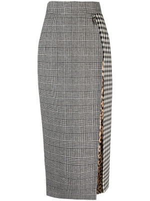 

Checked-panels long skirt, Roberto Cavalli Checked-panels long skirt
